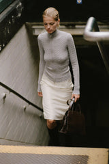 Carter Cable Knit Sweater in Heather Grey