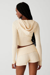 Nolan Cable Cloud Knit Mini Short in French Vanilla