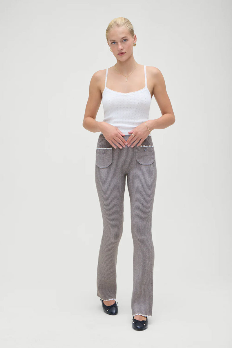 Camden Knit Pants in Heather Grey