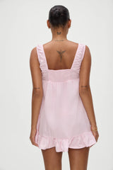 Marilyn Babydoll Dress in Pink Stripe