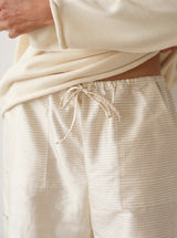 THE TAFFETA GINGHAM DRAWSTRING CARGO PANT IN SAND