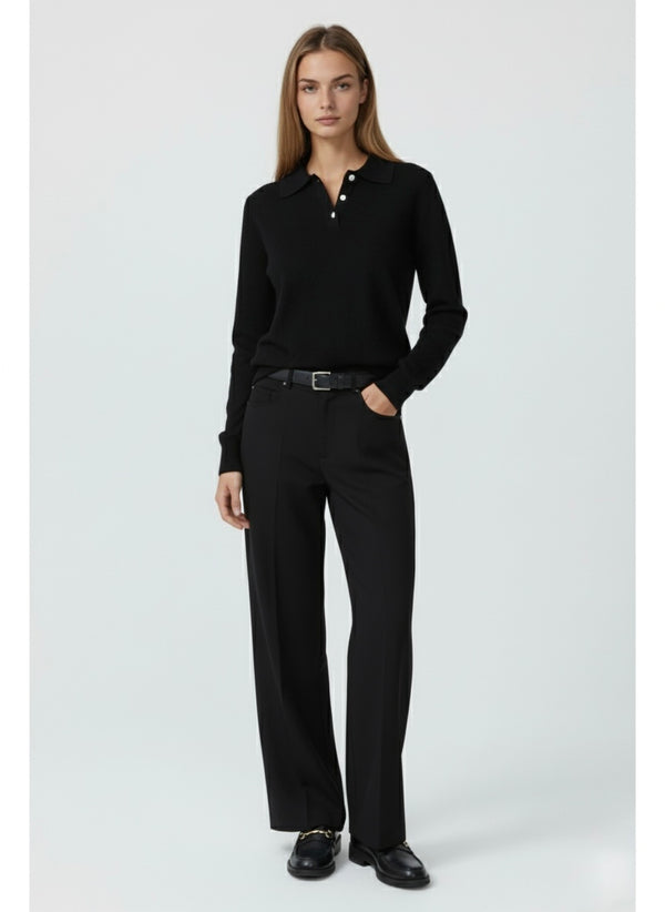 ATELIER POLO SWEATER IN BLACK
