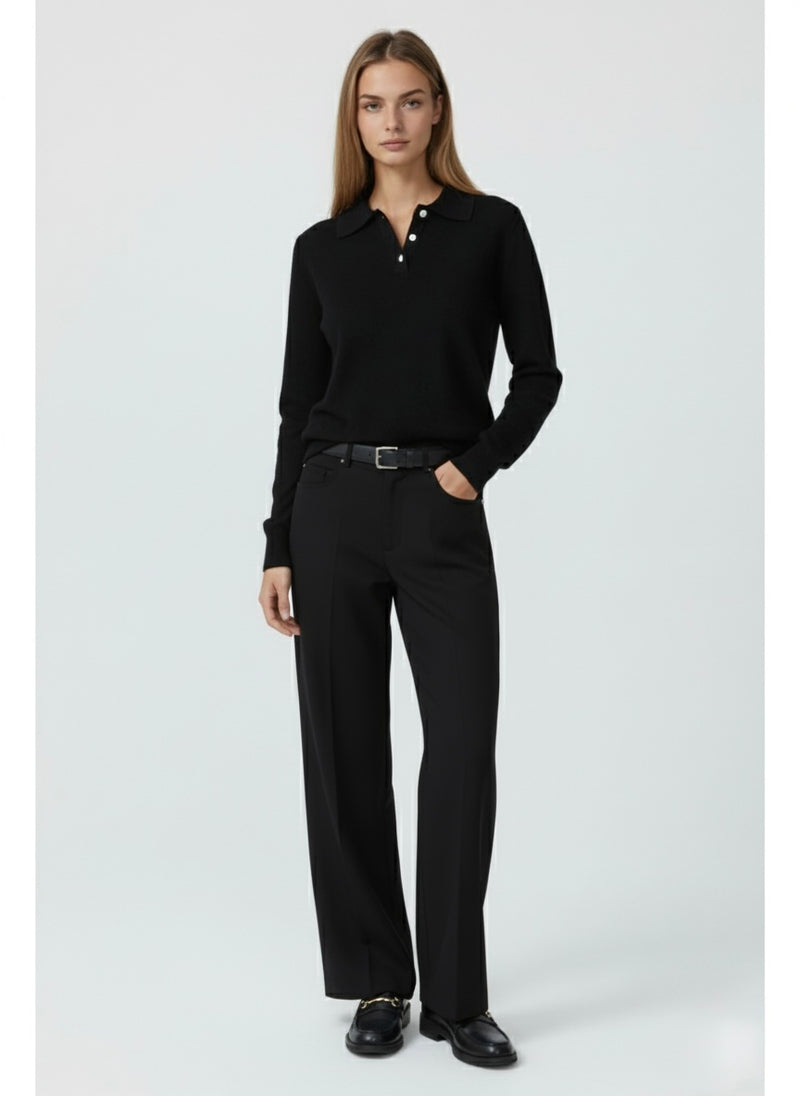 ATELIER POLO SWEATER IN BLACK