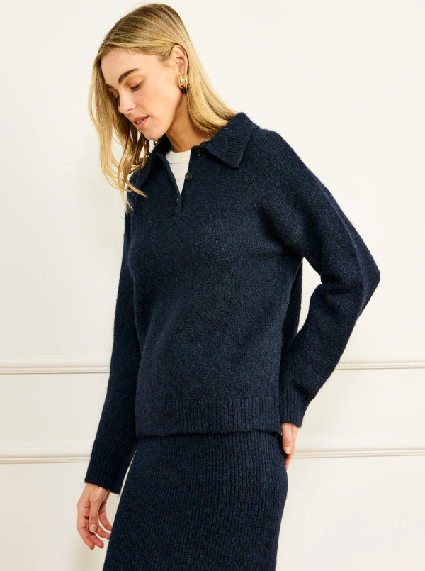 HART POLO SWEATER IN NAVY