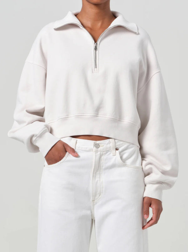 BETHAN QUARTER ZIP SWEATSHIRT IN WIRED