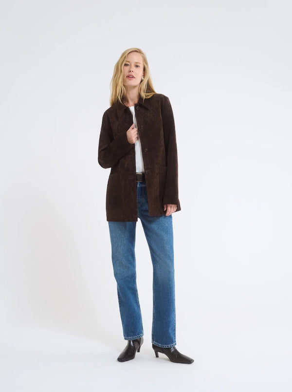YELLOWSTONE JACKET IN ESPRESSO SUEDE