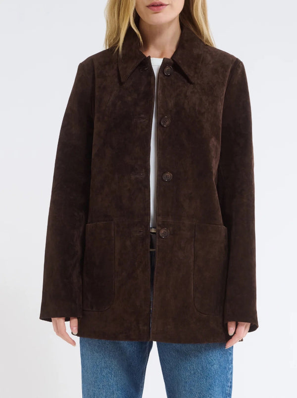 YELLOWSTONE JACKET IN ESPRESSO SUEDE