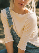 BALLET POINTELLE TEE IN BUTTER