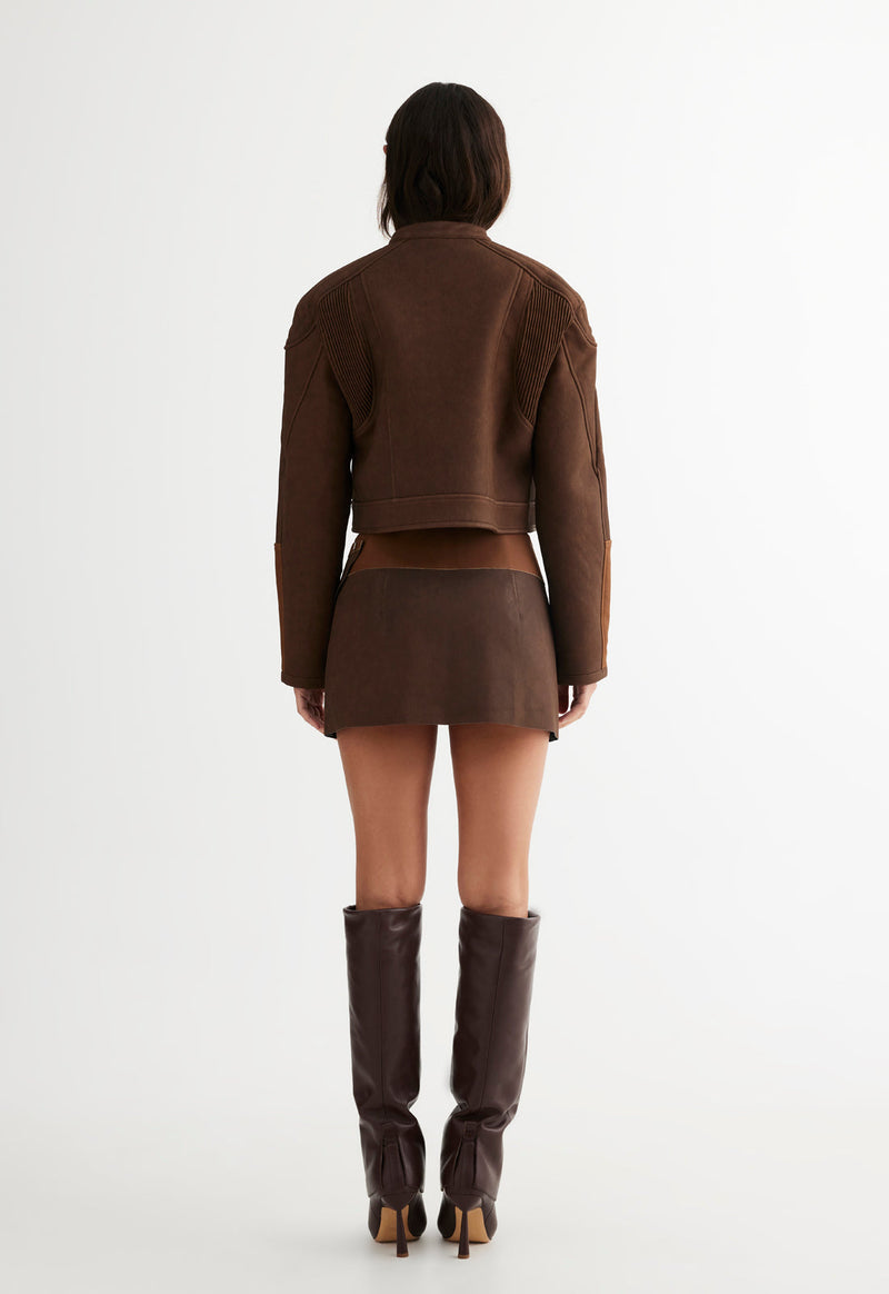 Nueve Mini Skirt in Chocolate