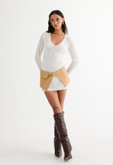 Coyote Knit Dress in Porcelain