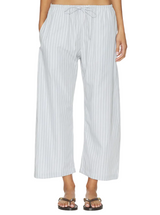 YOSHI STRIPE CROP DRAWSTRING PANT IN STONE MULTI STRIPE