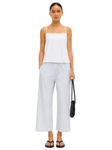 YOSHI STRIPE CROP DRAWSTRING PANT IN STONE MULTI STRIPE