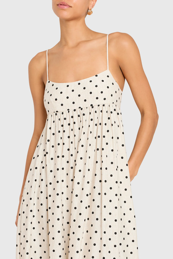 WYNWOOD DRESS IN BEIGE BLACK