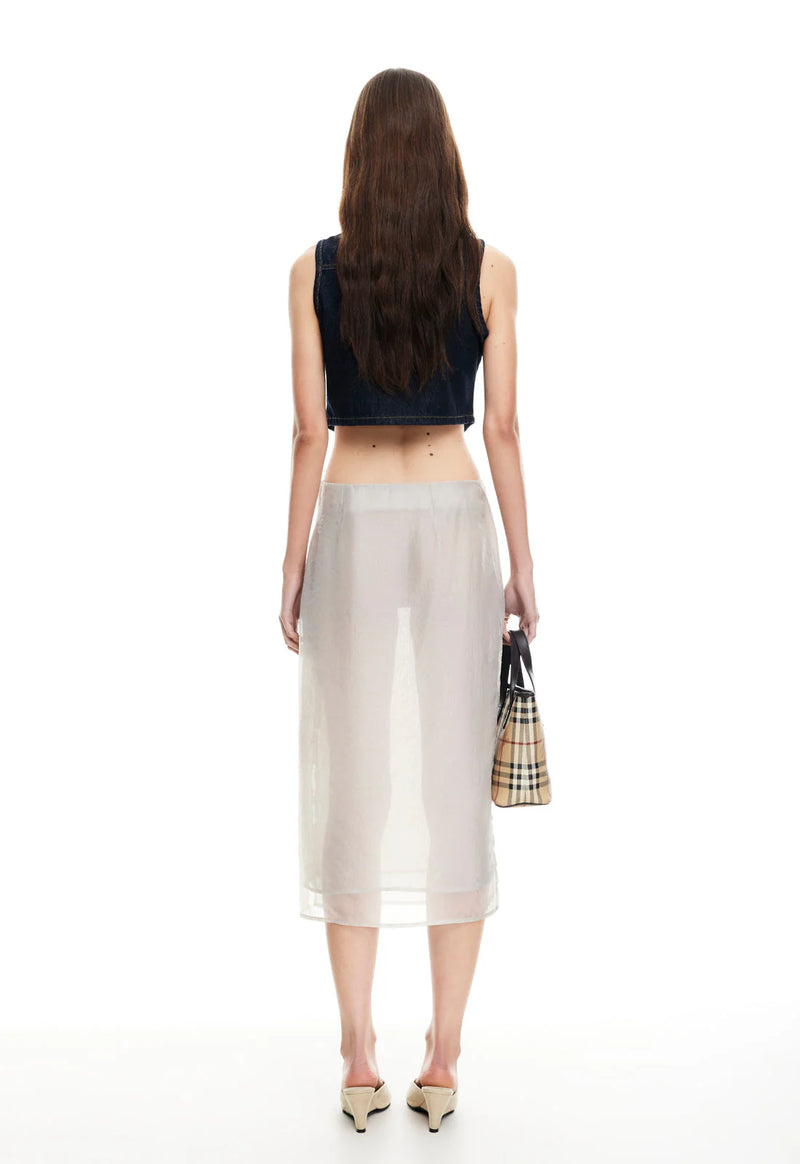 BELLA CROP IN INDIGO