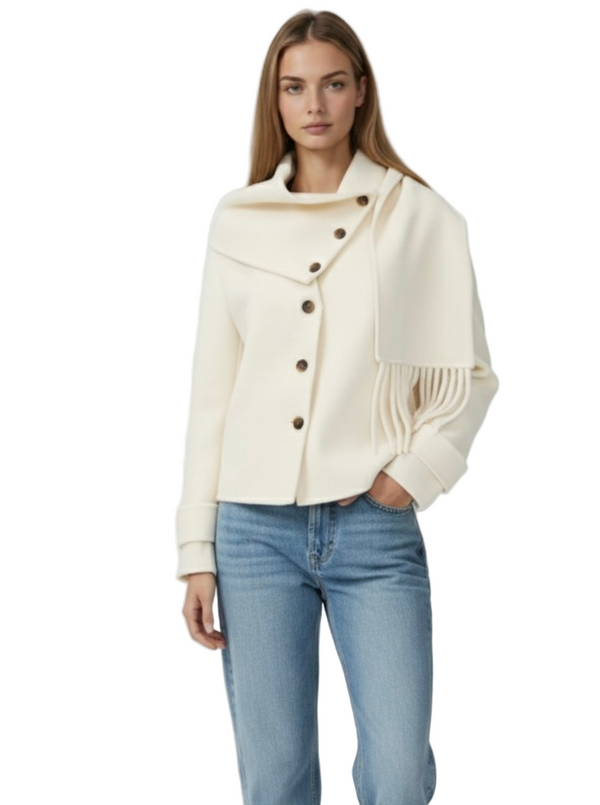 SOFIA SCARF JACKET IN CREAM