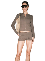 ESPRESSO STRIPE TOP IN COFFEE BEAN
