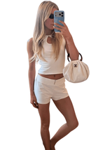 CLARE KEYHOLE TOP IN IVORY