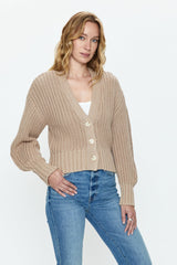 Mallory Curved Sleeve Cardi in Sable