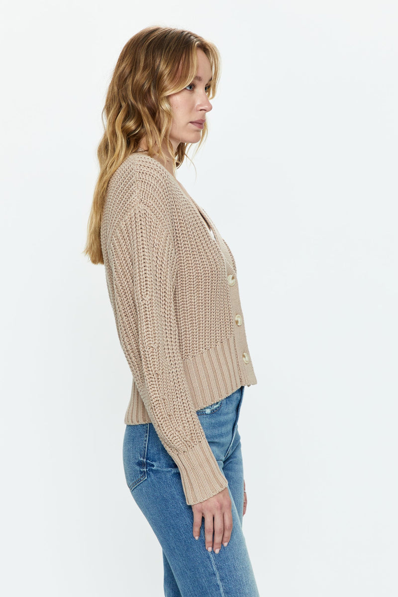 Mallory Curved Sleeve Cardi in Sable