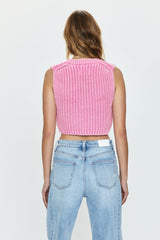Cora Knit Vest in Pink Cosmos