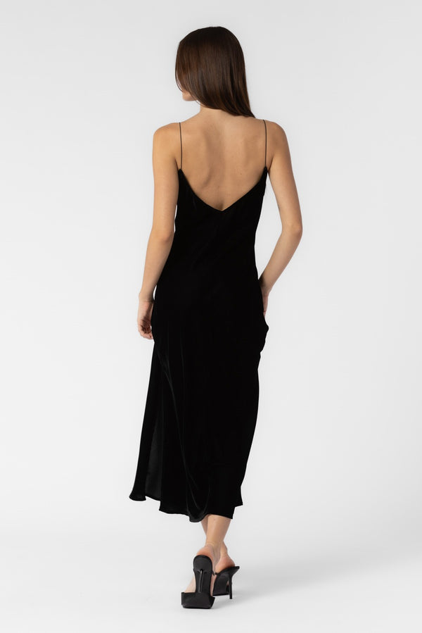 Nate Velvet Cami Dress in Black