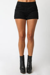 90'S SUEDE SHORT IN BLACK