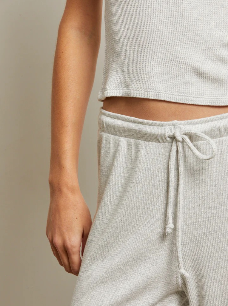 B109-R135 MADDIE WAFFLE PANT IN ASH