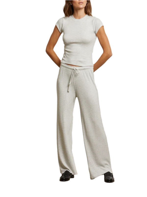 T292-R135 MINDY WAFFLE TEE IN ASH