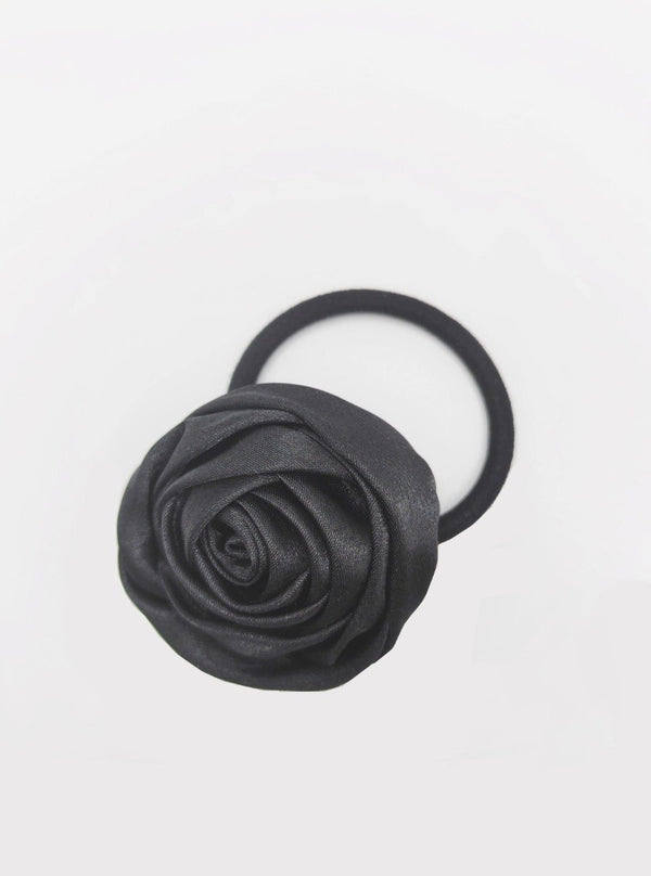 Rosette Hair Tie in Black