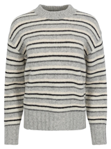HANNA OVERSIZED VARIEGATED STRIPE SWEATER IN GREY WHITE