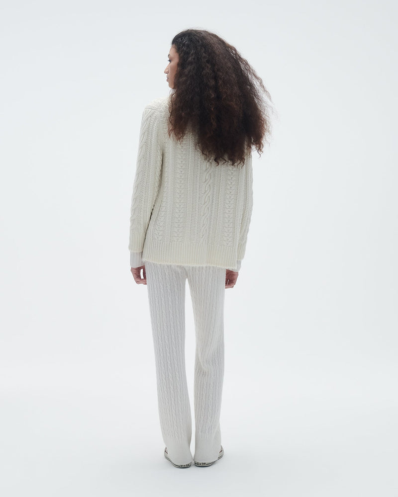 Rossella Cable Cardigan in Cream