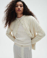 Rossella Cable Cardigan in Cream