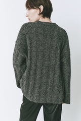 VENDÔME Wide Rib Boxy Sweater in Cinder