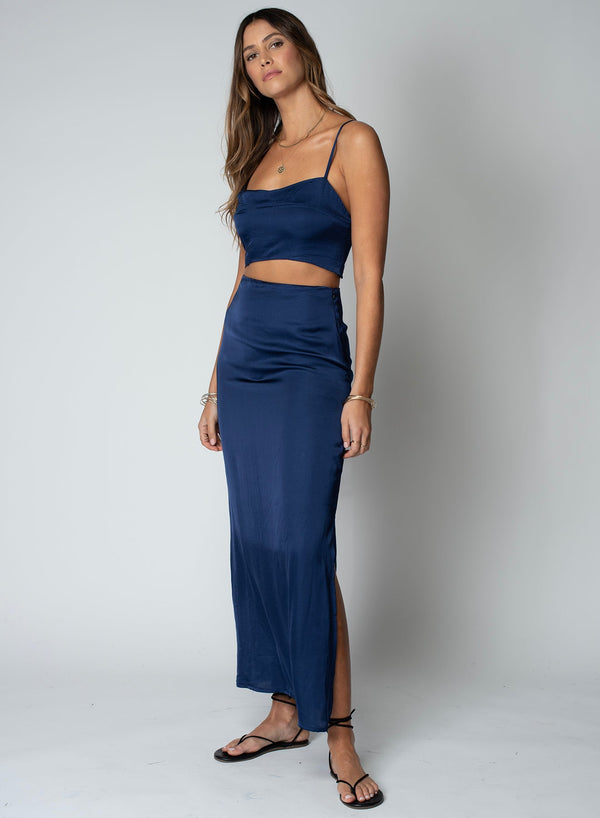 Silky Le Bra Top in Navy
