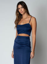 Silky Le Bra Top in Navy