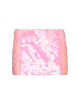 LOW RISE PAILLETTE SKIRT IN IRIDESCENT PINK