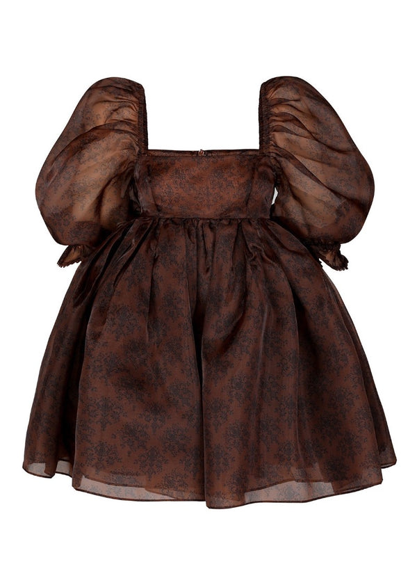 The Chocolate Lace Puff Dress