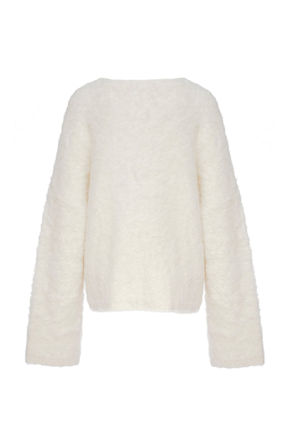 Ailee Fuzzy Sweater in Ivory