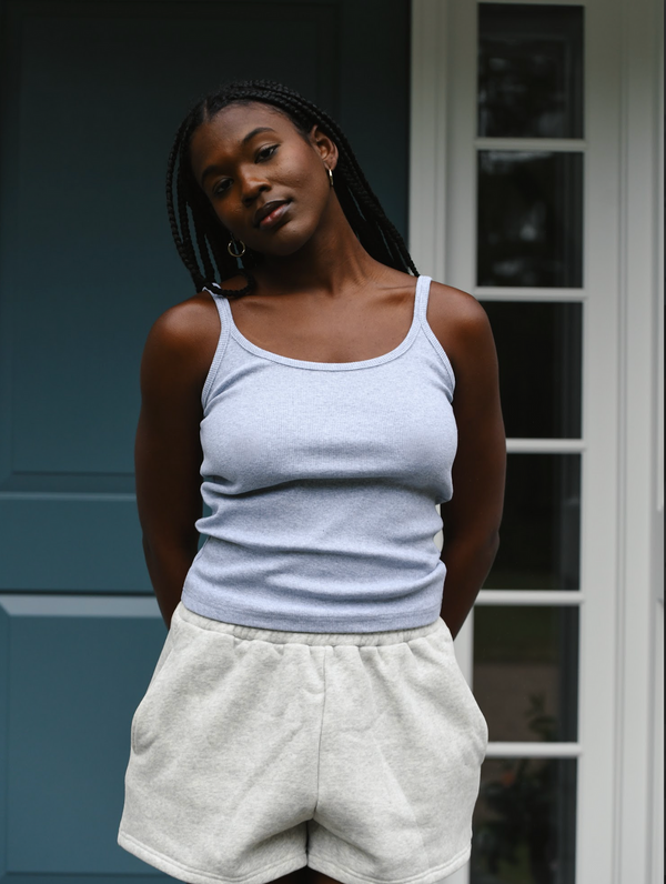 Thin Strap Tank in Grey