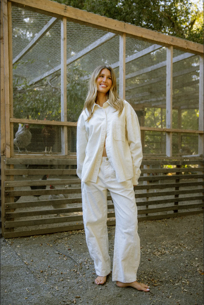 CORDUROY SHIRT IN CREAM