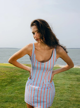 VIVAN DRESS IN HARBOR STRIP