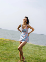 VIVAN DRESS IN HARBOR STRIP