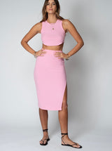 The Rib Edit Skirt in Pink