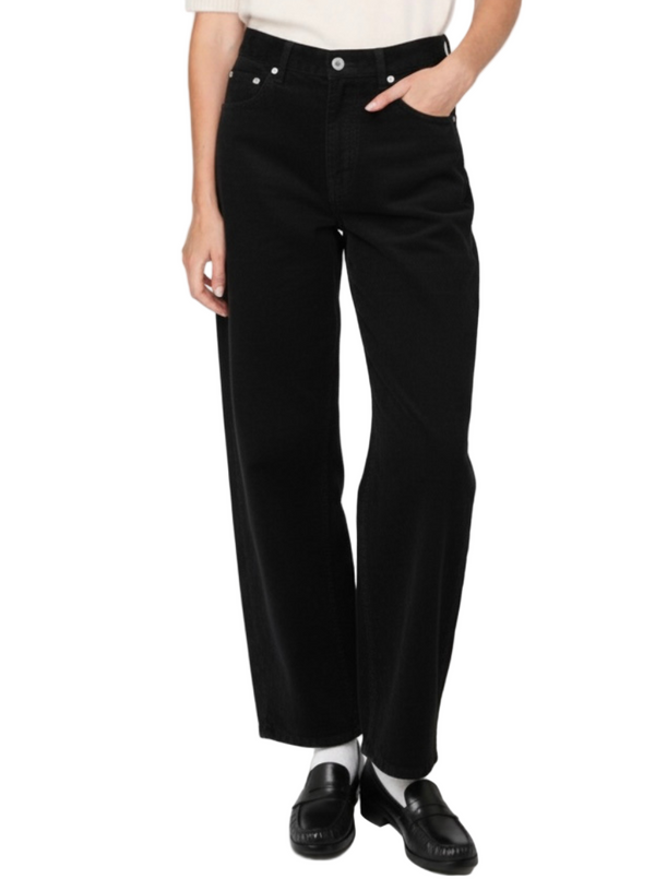LUNA BARREL PANT IN BLACK SUEDE