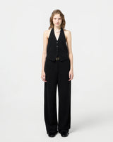 TAILORED HALTER VEST IN BLACK