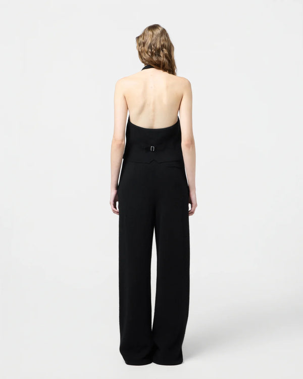 TAILORED HALTER VEST IN BLACK