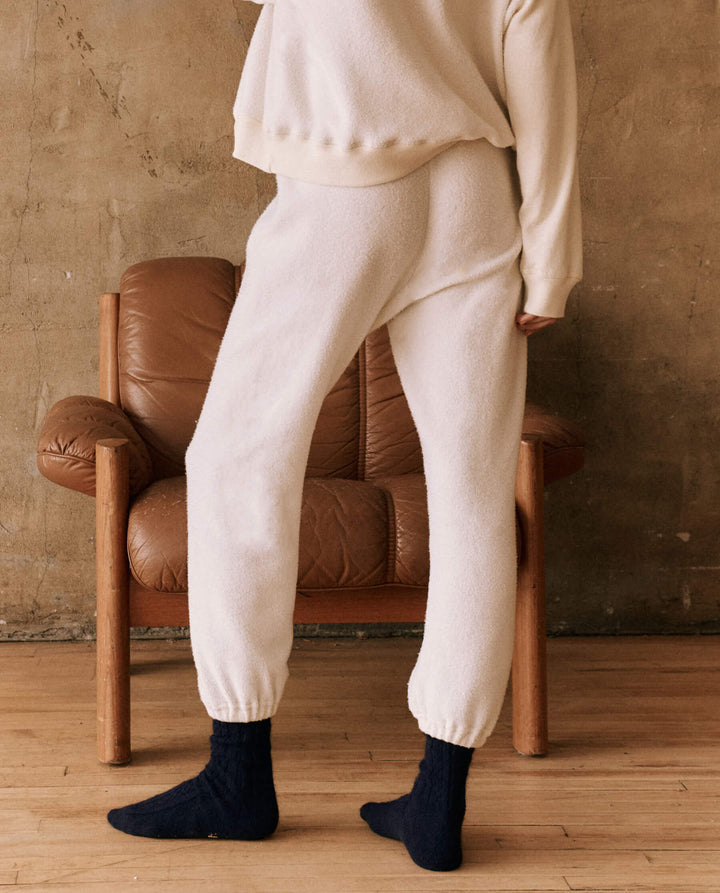 The Fleece Stadium Sweatpant in Washed White