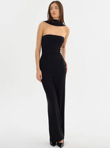 ELORA Lurex Knit Jumpsuit in Black