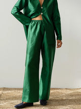 The Taffeta Simple Pant in Broccolini