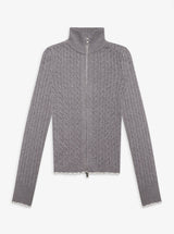 Carter Cable Knit Sweater in Heather Grey